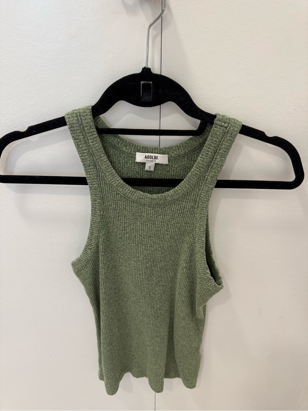 Agolde Olive Ribbed Scoop Tank
